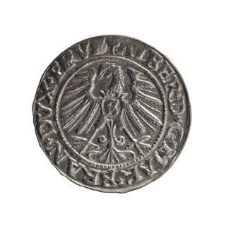 Albrecht Hohenzollern (Prince of Prussia; 1490–1568) — grosz, 1546. Obv.: Prussian eagle; on its