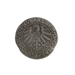 grosz, Schilling, Maciej; Albrecht Hohenzollern (Prince of Prussia; 1490–1568) - iconography;