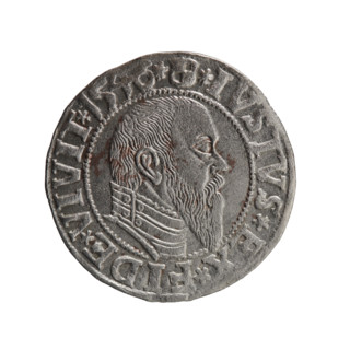 grosz, Schilling, Maciej, Albrecht Hohenzollern (Prince of Prussia; 1490–1568) - iconography,
