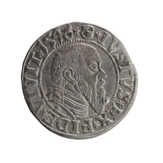 grosz, Schilling, Maciej, Albrecht Hohenzollern (Prince of Prussia; 1490–1568) - iconography,