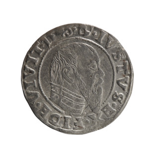 grosz, Schilling, Maciej, Albrecht Hohenzollern (Prince of Prussia; 1490–1568) — iconography: