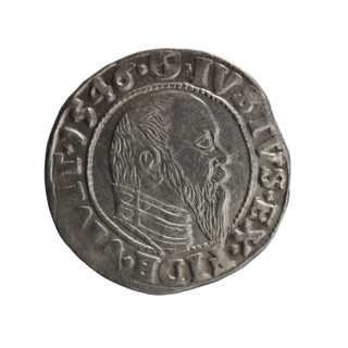 grosz, Schilling, Maciej, Albrecht Hohenzollern (Prince of Prussia; 1490–1568) - iconography,