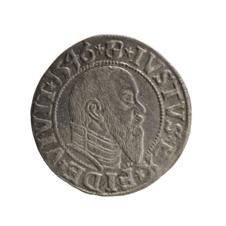 Albrecht Hohenzollern (Prince of Prussia; 1490–1568) — obverse: Prussian eagle, on its chest a
