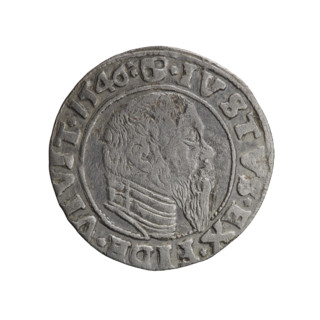 Albrecht Hohenzollern (Prince of Prussia; 1490–1568) — obverse: Prussian eagle, on its chest a