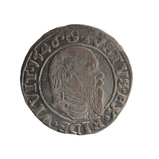 Albrecht Hohenzollern (Prince of Prussia; 1490–1568) — obverse: Prussian eagle with on its chest a