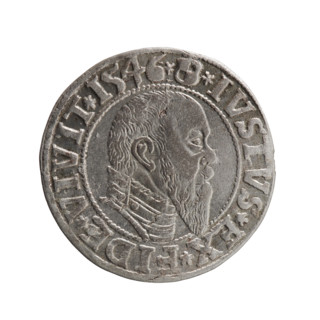 Albrecht Hohenzollern (Prince of Prussia; 1490–1568) — silver coin, 1546. Obverse: Prussian eagle,