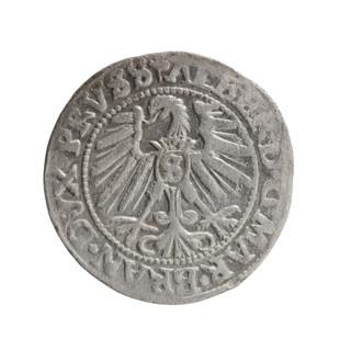grosz; Schilling, Maciej; Albrecht Hohenzollern (Prince of Prussia; 1490–1568). Iconography: