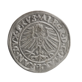 grosz; Schilling; Maciej; eagles; Hohenzollern (coat of arms); male busts in armor; Albrecht
