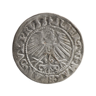 Albrecht Hohenzollern (Prince of Prussia; 1490–1568) — coin, 1547. Obverse: Prussian eagle, on its