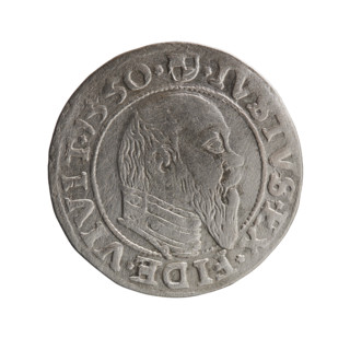 Albrecht Hohenzollern (Prince of Prussia; 1490–1568) — coin, 1550, Königsberg, Ducal Prussia.