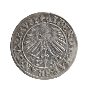 grosz; eagles; Albrecht Hohenzollern (Prince of Prussia; 1490–1568) — iconography; Hohenzollern
