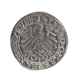 grosz, eagles, Albrecht Hohenzollern (Prince of Prussia; 1490–1568) — iconography: Hohenzollern