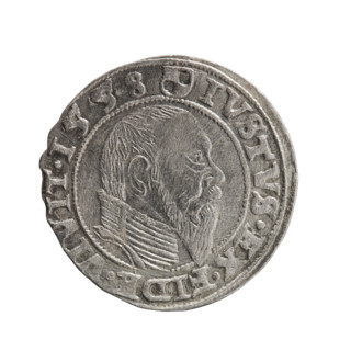 Albrecht Hohenzollern (Prince of Prussia; 1490–1568) — grosz, 1558. Obverse: Prussian eagle, on its