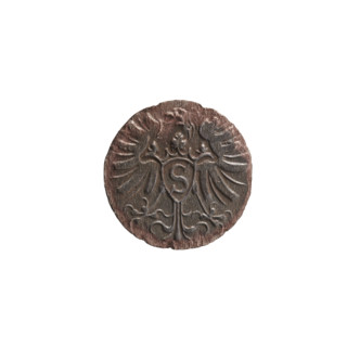 Denarius of Albert Frederick Hohenzollern (1553–1619; Duke of Prussia 1568–1578). Obverse: monogram
