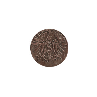 Denarius, Albert Frederick Hohenzollern (1553–1619; Duke of Prussia 1568–1578). Obverse: monogram