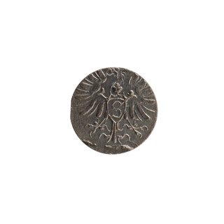 Denarius; obverse: monogram composed of the letters AF beneath the Hohenzollern coat of arms in a