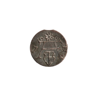 denarius, Albert Frederick Hohenzollern (1553–1619; Duke of Prussia 1568–1578). Obverse: monogram