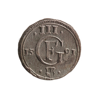 Pawel Trzeciak; publisher: Pawel Gulden. Jerzy Fryderyk (Duke of Karniów; 1539–1603). Obverse: in a