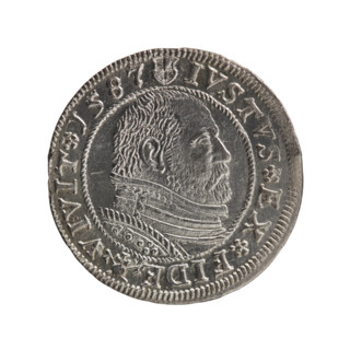 Obverse: Prussian eagle with crowned letter S on the chest, dividing the inner border; in the rim