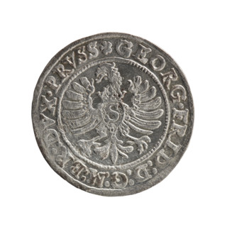Grosz; Gulden; Pawel, publisher. Obverse: Prussian eagle with crowned letter S on the chest; in the