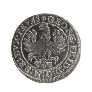 Grosz; Gulden; Pawel, publisher. Obverse: Prussian eagle with crowned letter S on the chest; in the
