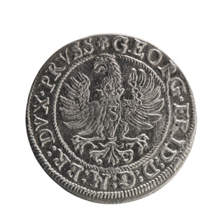 Obverse: Prussian eagle with crowned letter S on the chest; in the rim between borders an