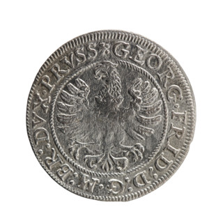 Grosz; Gulden; Pawel, publisher. Obverse: Prussian eagle with crowned letter S on the chest; in the