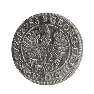 Grosz; Gulden, Pawel, publisher. Obverse: Prussian eagle with crowned letter S on the chest; in the
