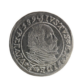Obv. Prussian eagle with the crowned letter S on the chest. In the rim, between the borders, an