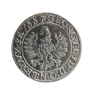 Anger, Krzysztof (Christoph), publisher. Obverse: Prussian eagle with a crowned letter S on the