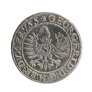 Obverse: Prussian eagle with crowned letter S on the chest; in the rim between borders an
