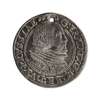 Trojak; Pawel Gulden, publisher. Jerzy Fryderyk (Duke of Karniów; 1539–1603) — iconography: