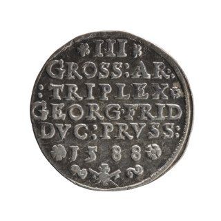 trojak; Gulden, Pawel, publisher; Jerzy Fryderyk (Duke of Karniów; 1539–1603) — iconography: