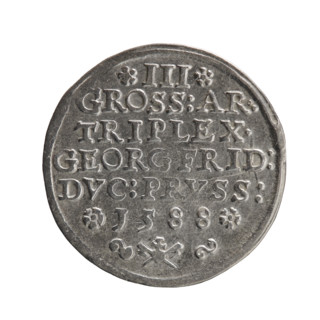 Trojak; Gulden, Pawel, publisher. Jerzy Fryderyk (Duke of Karniów; 1539–1603) — iconography:
