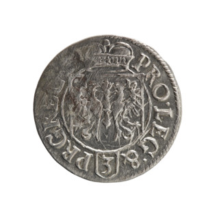 One-and-a-half; Pfahler, Ernest; cross (iconographic); orb of rule (iconographic); coats of arms;