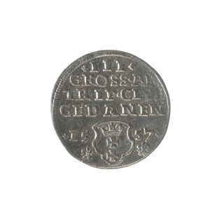 Gdansk trojak, Sigismund II Augustus (King of Poland; 1544–1572), Jagiellonians (dynasty). Obverse: