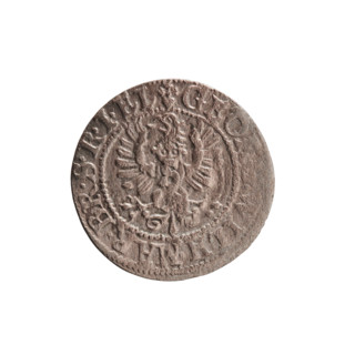 szelag by Ernest Pfahler; obverse: Prussian eagle with crowned letter S on its chest; rim