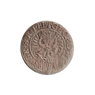 szelag by Ernest Pfahler; coin (Ducal Prussia, Königsberg), 1627. Obverse: Prussian eagle with