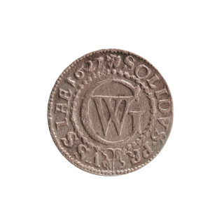szelag by Ernest Pfahler, 1627. Coin (Ducal Prussia, Königsberg), diameter 16.2 mm, weight 0.57 g,
