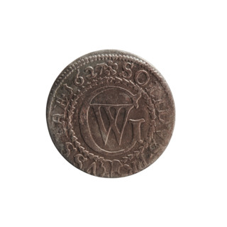 szelag; obverse: Prussian eagle with crowned letter S on its chest; rim inscription beginning with
