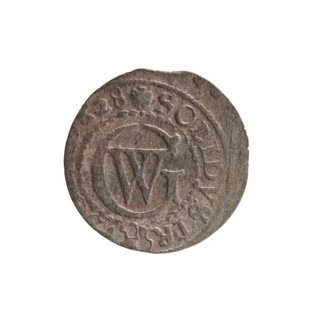 szelag; maker: Pfahler, Ernest; Obverse: Prussian eagle with crowned letter S on its chest; rim