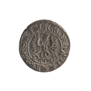 szelag by Ernest Pfahler, 1628. Obverse: Prussian eagle with a crowned letter S on its chest; rim