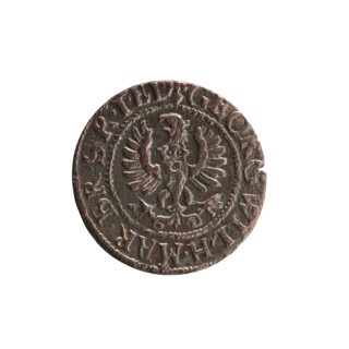szelag by Ernest Pfahler; obverse: Prussian eagle with crowned letter S on its chest, rim