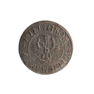 szelag, Ernest Pfahler; silver coin (szelag), diameter 16.4 mm, weight 0.68 g, axis 0°. Obverse: