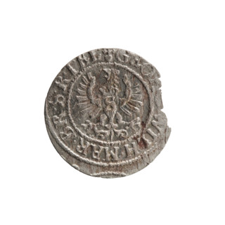 szelag by Ernest Pfahler; Obverse: Prussian eagle with crowned letter S on its chest; rim