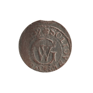 szelag by Ernest Pfahler, 1629. Obverse: Prussian eagle with a crowned letter S on its chest; in