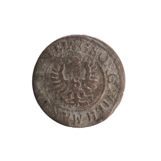 szelag, obverse: Prussian eagle with on its chest a crowned letter S; in the rim between the