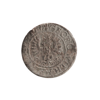 szelag; maker: Pfahler, Ernest. Obverse: Prussian eagle with a crowned letter S on its chest;