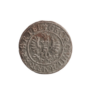 szelag (coin), 1633, Ducal Prussia (1525–1701), Königsberg. Obverse: Prussian eagle with crowned