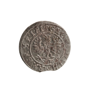 szelag; maker: Pfahler, Ernest; obverse: Prussian eagle with crowned letter S on its chest;